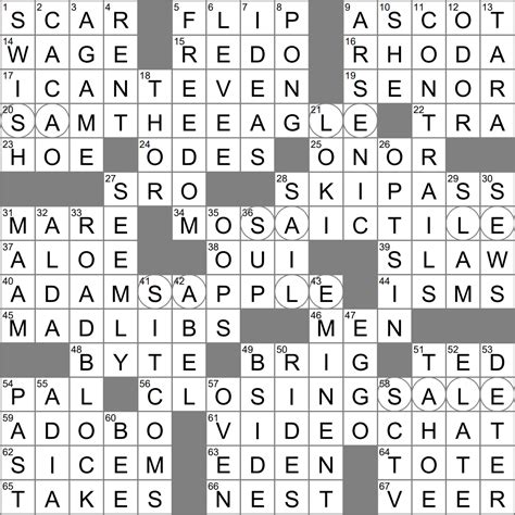 LA Times Crossword 2 Apr 19, Tuesday 